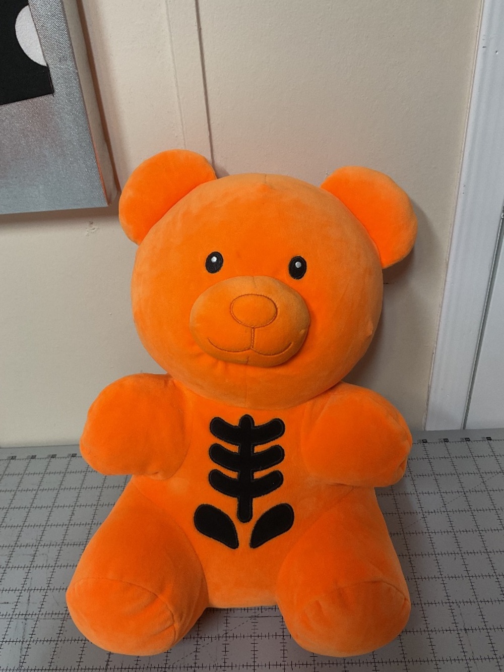 Orange skeleton teddy bear